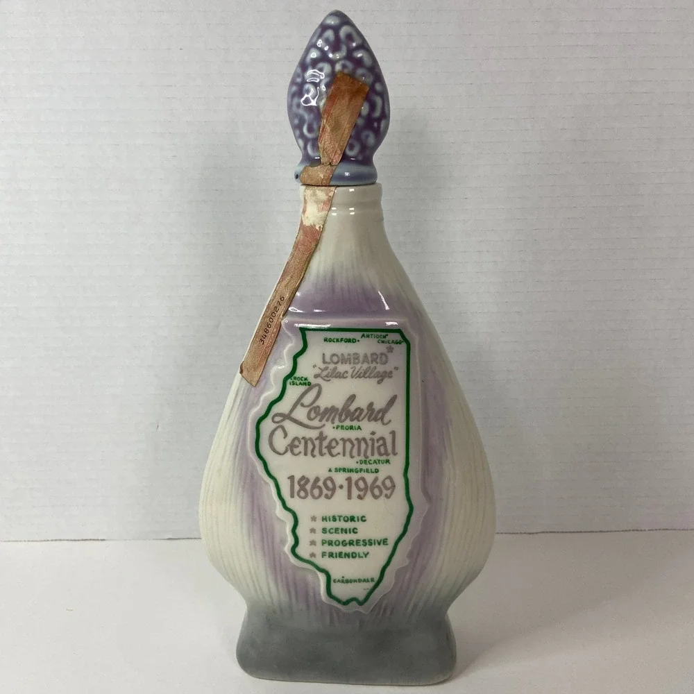 Vintage Jim Beam Centennial 1864-1964 Regal China Decanter Floral Bottle Stopper